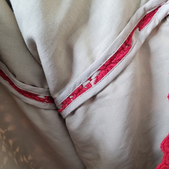 Talbots Red Floral Crochet Overlay Dress Holiday Cocktail Feminine Sheath NEW - Picture 9 of 11